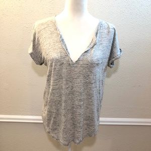 Madewell V neck Textured Top Small